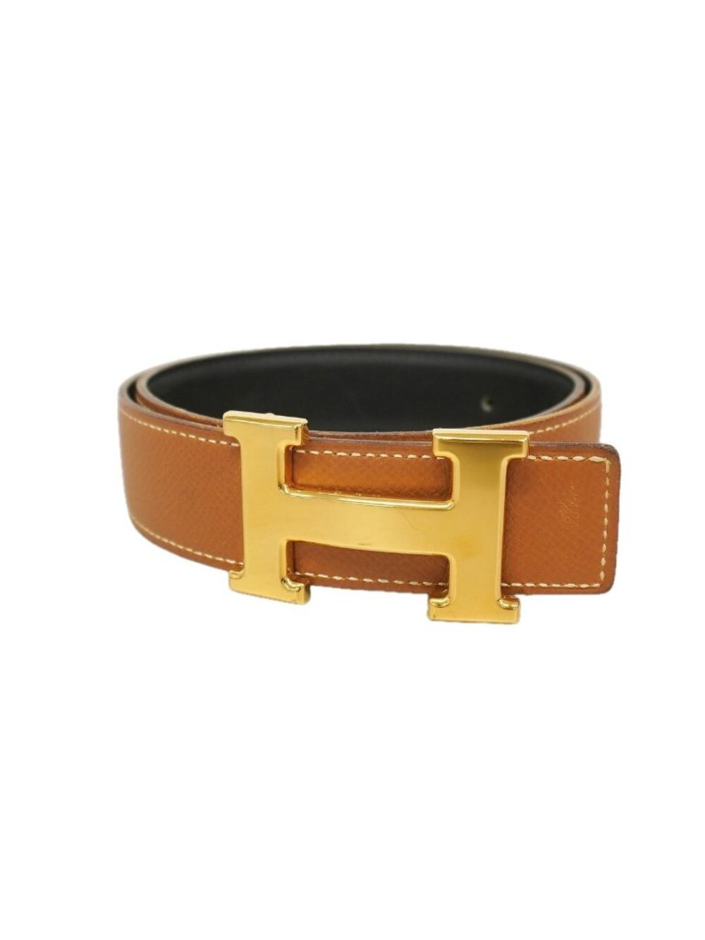 Hermes Belt Constance Courchevel Box Calf Gold Black